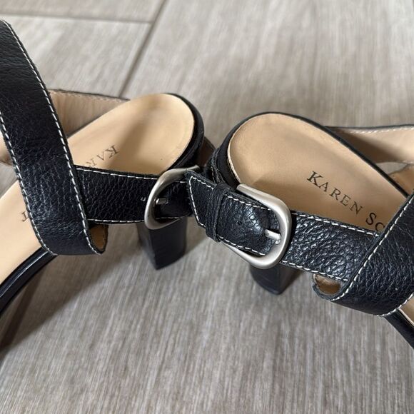 Karen Scott Women’s‎ Adriana Leather Strappy Sandals 9.5 Black - Picture 11 of 11